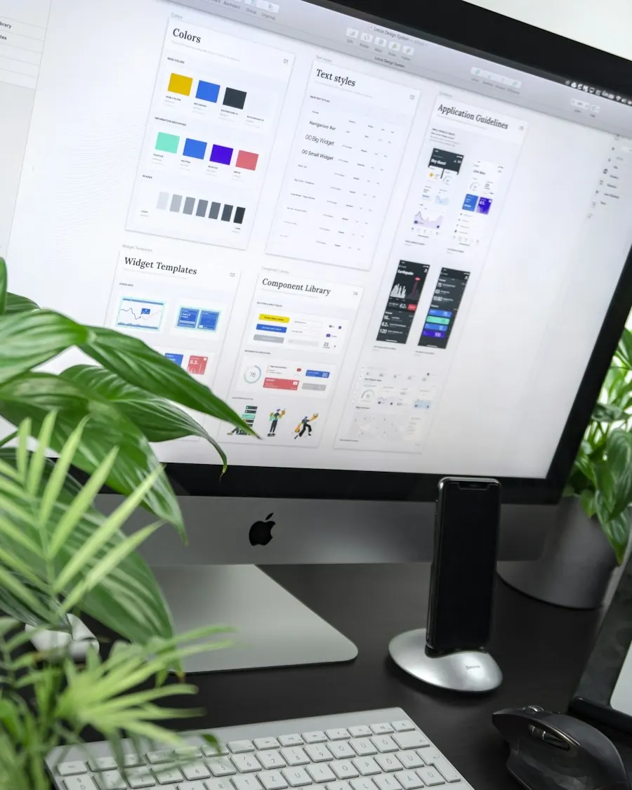 A design system for a website on a large monitor